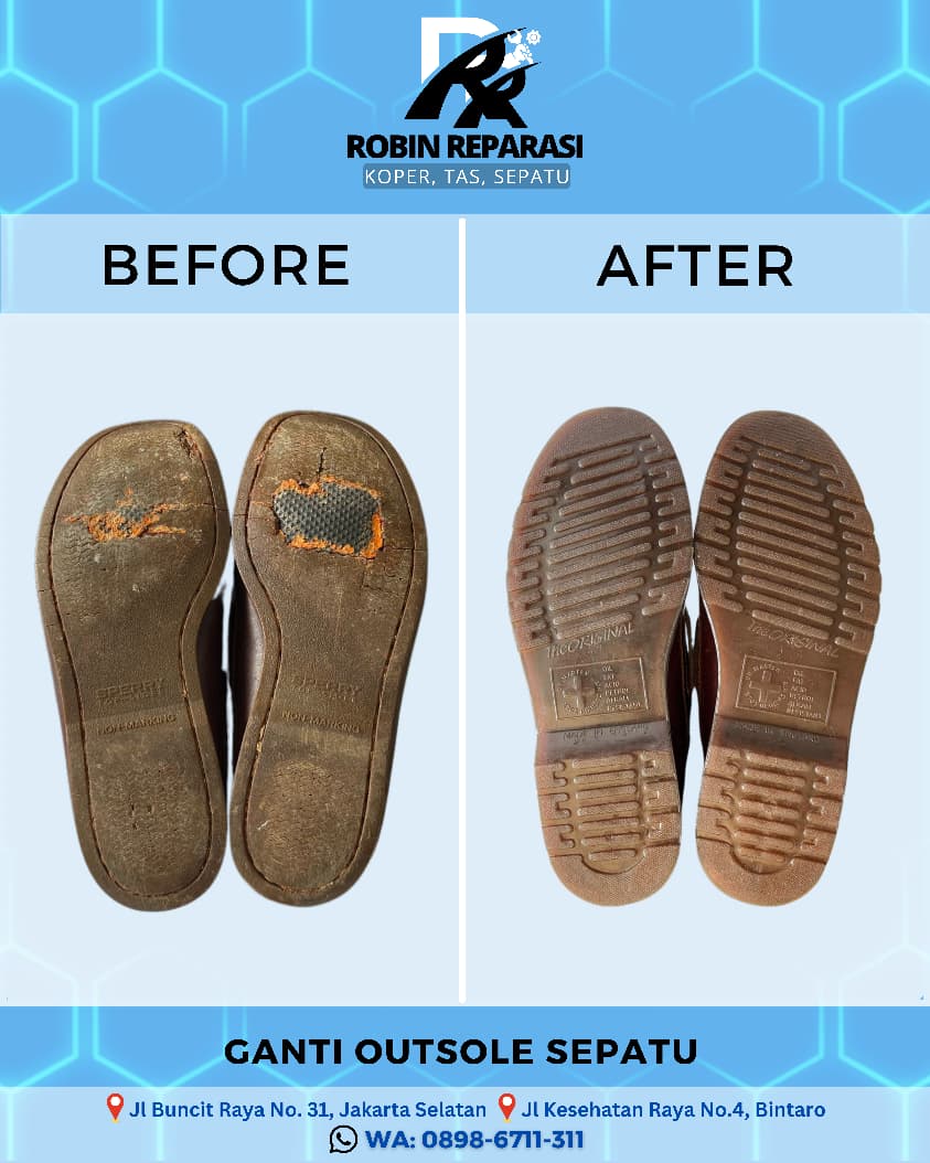 Before after ganti outsole sepatu